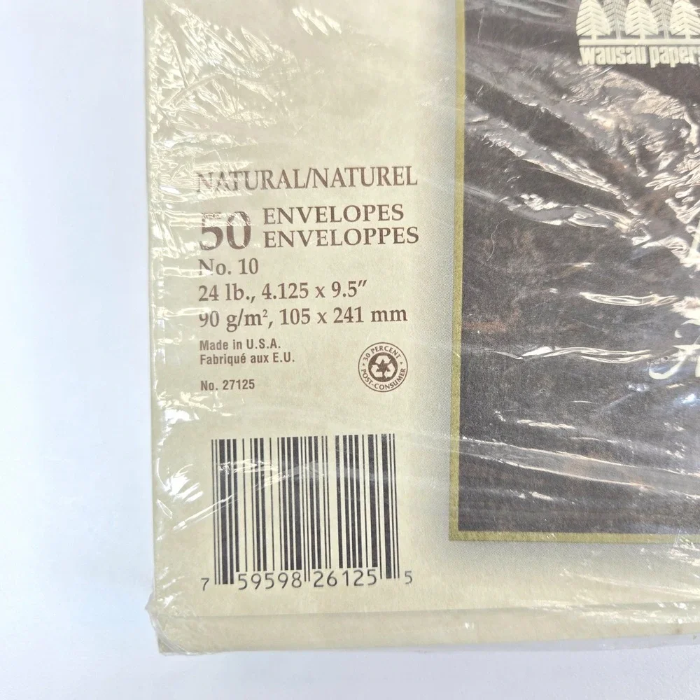 Wausau Astroparche Natural Antique Parchment No 10 Envelopes 24lb 100 Count